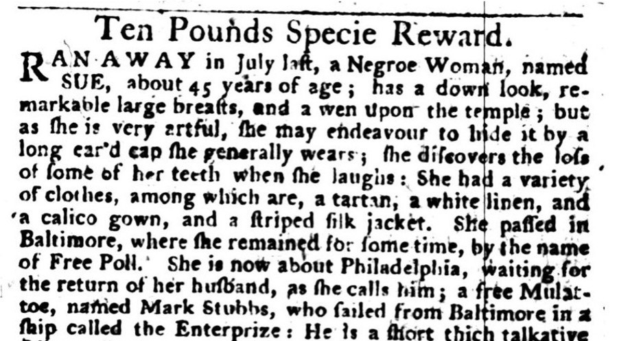 image of runaway ad for Free Poll (May 1781)