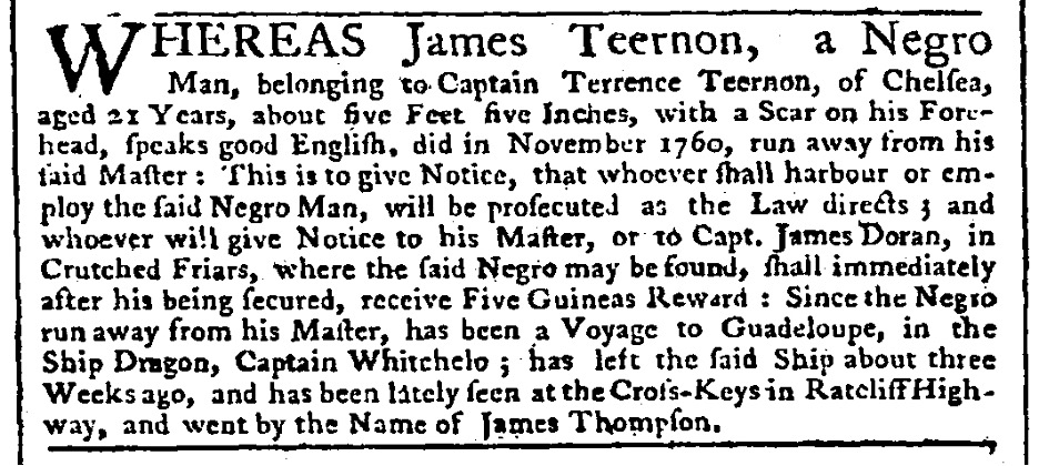 You are currently viewing James Teernon (November 1761)