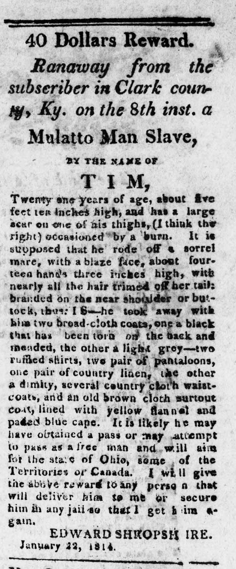 You are currently viewing Tim (February 1814)